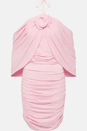 MAGDA BUTRYM Floral-appliquÃ© off-shoulder wrap dress