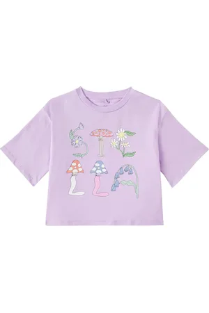 Stella McCartney Printed cropped cotton jersey T-shirt