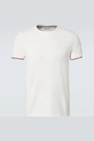 Moncler Tricolor cotton-blend jersey T-shirt