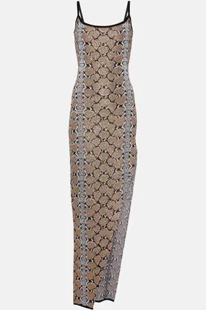 Balmain Snake-print maxi dress
