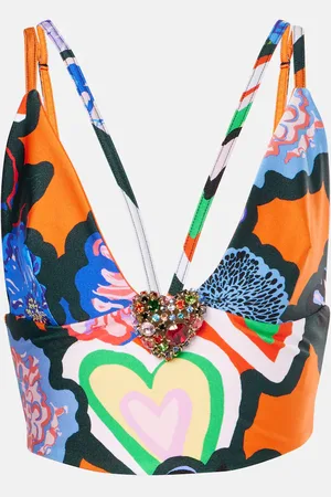 AREA Embellished printed top