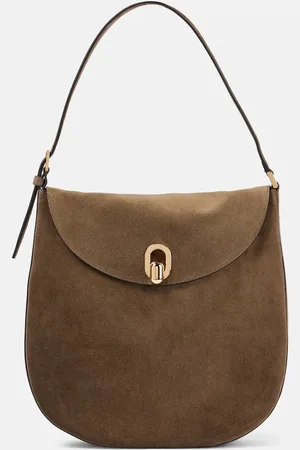 SAVETTE Large Tondo suede shoulder bag