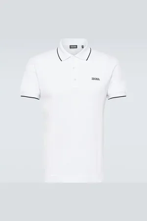 Ermenegildo Zegna Logo cotton blend polo shirt
