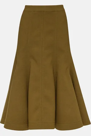 Bottega Veneta Wool crÃªpe midi skirt