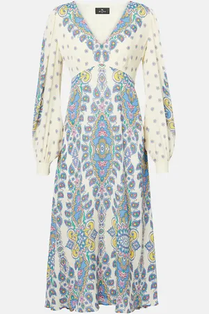 Etro Paisley crÃªpe de chine midi dress