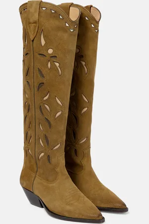 Isabel Marant Denvee suede knee-high cowboy boots