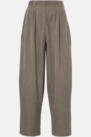 CO Wool-blend barrel-leg pants