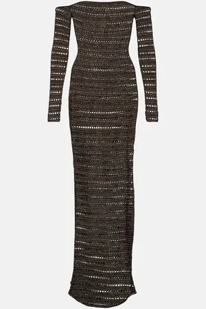 AYA MUSE Montro sheer knit maxi dress