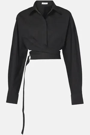 Alaïa AlaÃ¯a Cropped cotton poplin shirt