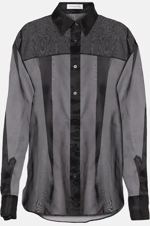The Frankie Shop Peri sheer silk-blend shirt