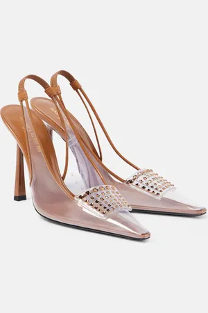 Saint Laurent Jive embellished PVC slingback pumps