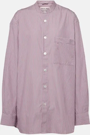 Birkenstock X Tekla striped cotton pajama shirt
