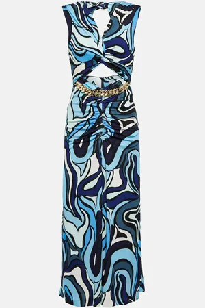 Rebecca Vallance Mira printed cutout midi dress