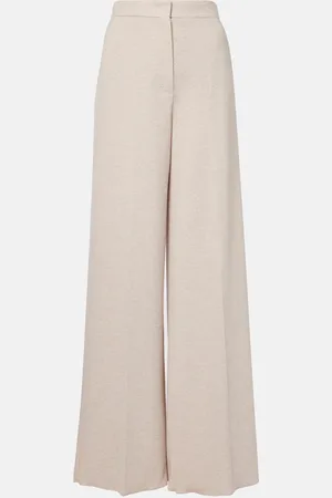 Max Mara Corea cotton and wool jersey wide-leg pants