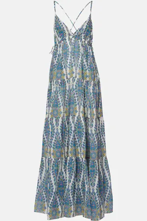 Etro Printed tiered cotton and silk maxi dress