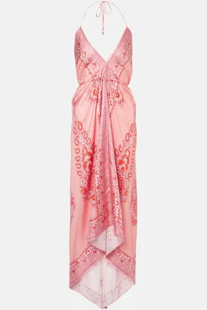 Etro Paisley asymmetric silk midi dress