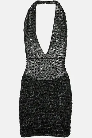 AYA MUSE Sequined halterneck minidress