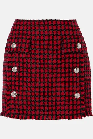 VERSACE Checked tweed miniskirt