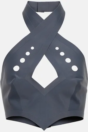 Jean Paul Gaultier Perforated jersey crop top