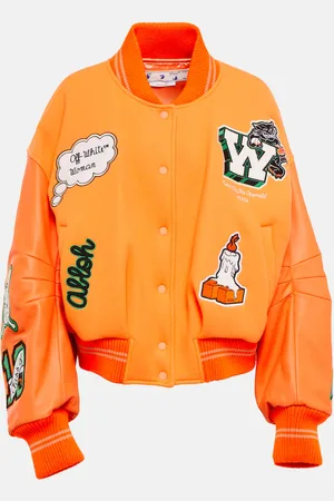 OFF-WHITE AppliquÃ© wool-blend bomber jacket
