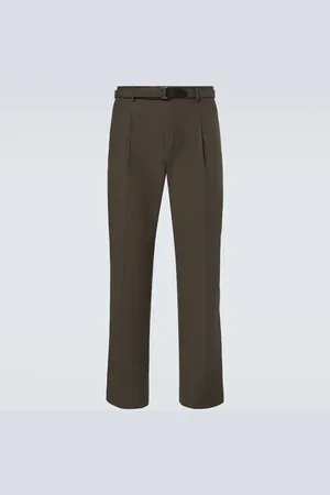 BRIONI Madeira cotton and silk straight pants