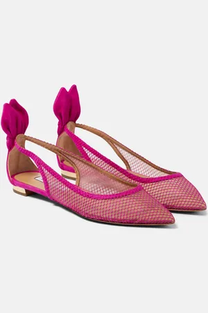 Aquazzura Bow tie mesh ballet flats