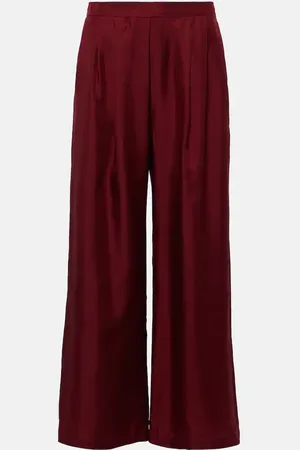 ASCENO Isola silk twill palazzo pants