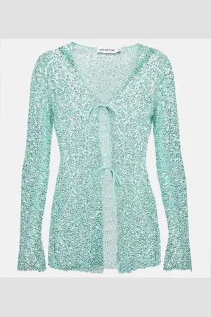 Self-Portrait Beaded tie-front cardigan