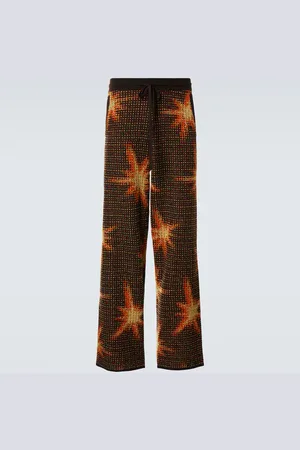 DRIES VAN NOTEN Printed wool-blend sweatpants