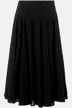 ULLA JOHNSON Luisa cotton dobby midi skirt