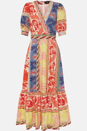 Etro Printed cotton wrap dress
