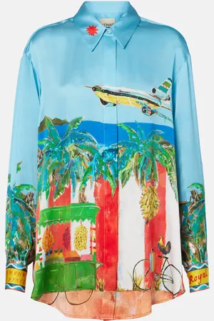 ALÉMAIS AlÃ©mais All Aboard silk satin shirt