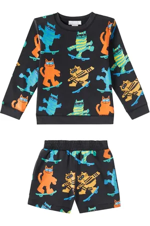 Stella McCartney Cotton-blend fleece sweatshirt and shorts set