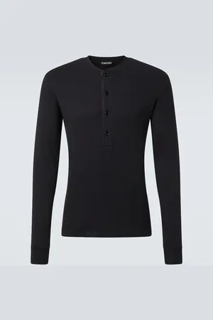 Tom Ford Cotton-blend jersey Henley shirt