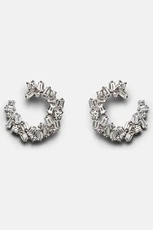 Suzanne Kalan ChloÃ© 18kt gold hoop earrings with diamonds