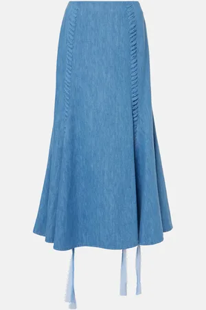 GABRIELA HEARST Dion cotton and linen midi skirt