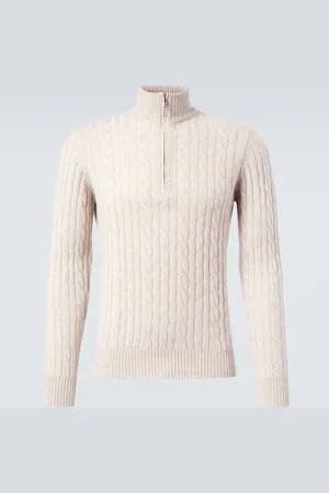 Loro Piana Mezzocollo Treccia cashmere sweater