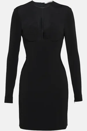 Stella McCartney Mesh-paneled crÃªpe minidress