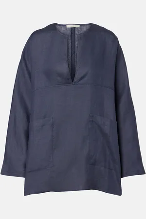 ASCENO Oversized linen top