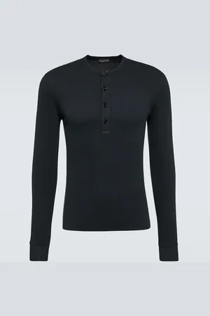 Tom Ford Ribbed-knit jersey Henley shirt