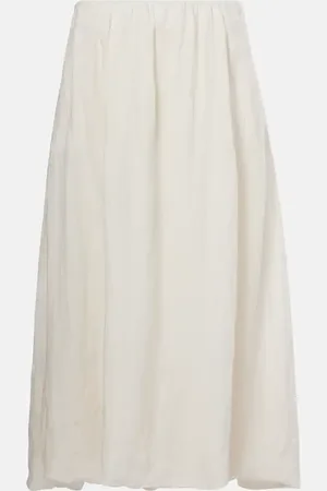 Velvet Rachelle linen midi skirt