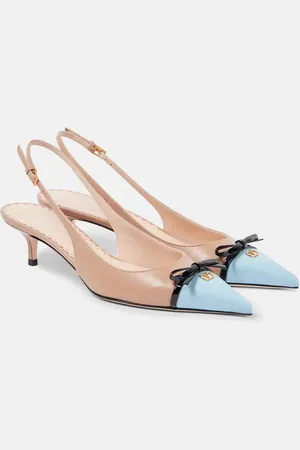 VALENTINO GARAVANI Bepointy VLogo leather slingback pumps