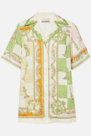ALÉMAIS AlÃ©mais Checkmate printed linen shirt