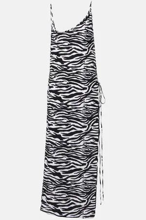 The Attico Zebra-print side-slit midi dress