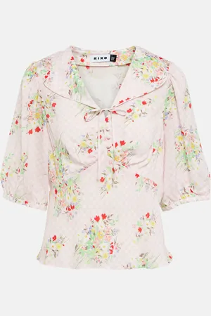 RIXO London Warner floral tie-neck blouse