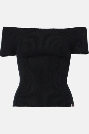 EXTREME CASHMERE Libra off-shoulder cashmere-blend top