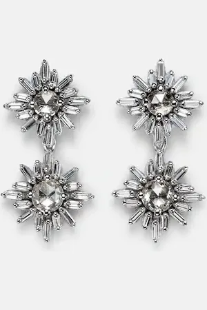 Suzanne Kalan 18kt white gold drop earrings with diamonds