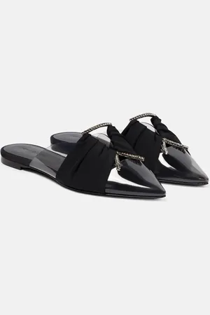 Nensi Dojaka Crystal-embellished flat PVC slippers
