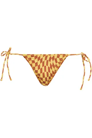Tropic of C Praia checked self-tie bikini bottoms