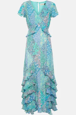 RIXO London Thanvi patchwork silk midi dress
